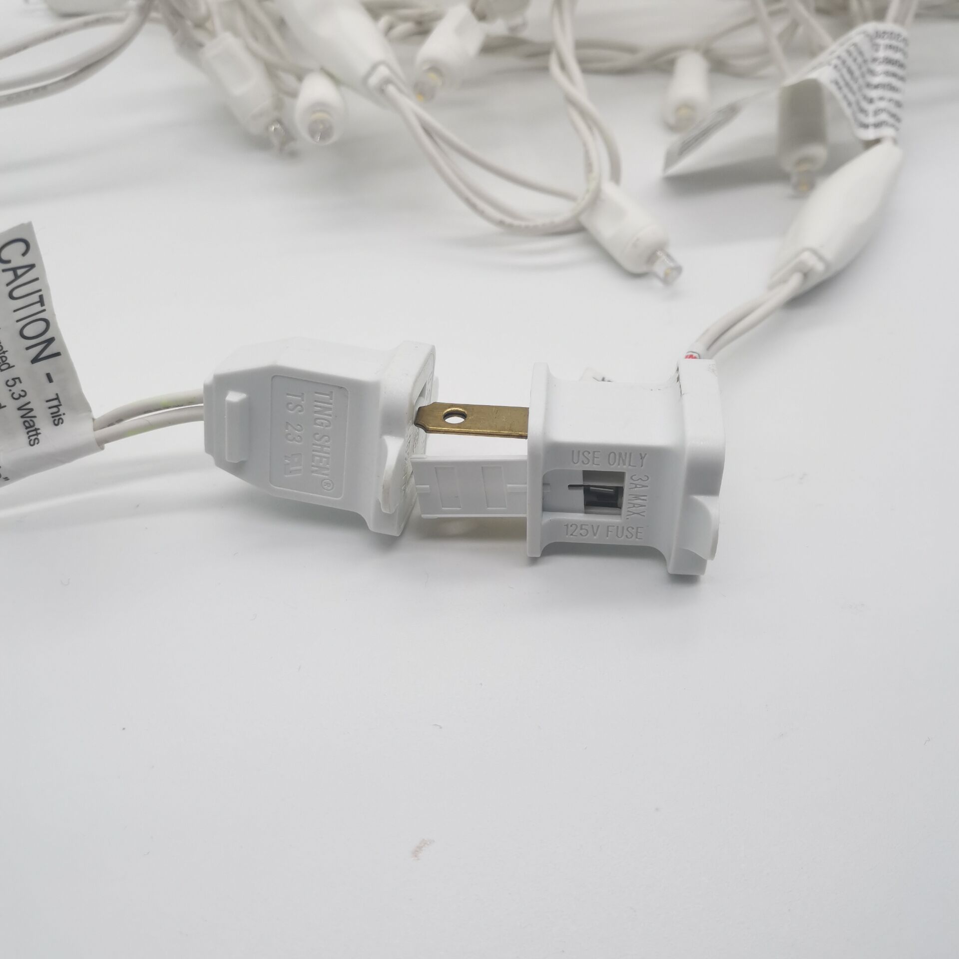 Christmas Lights 50 Blue Mini LED String Lights, 120V UL, White Wire 