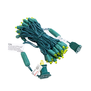 Christmas Lights 50 Mini LED String Lights Yellow LED, 120V UL, Green Wire 