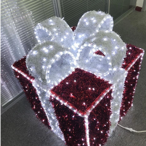 Outdoor Commercial Grade 3D Gift Box Motif 65X67X84CM