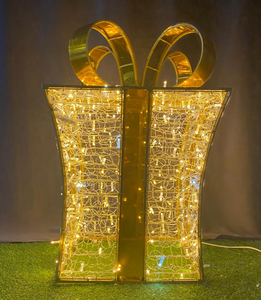 Outdoor Commercial Grade 3D Gift Box Motif 70X70X100CM