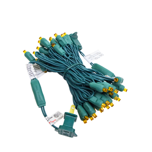 Christmas Lights 50 Mini LED String Lights Orange LED, 120V UL, Green Wire 