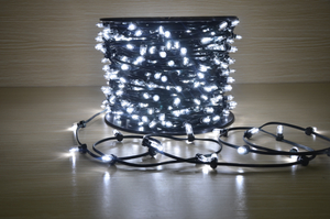 Green Wire Cool White LED Cuttable String Light 12V, Replaceable Christmas Lights