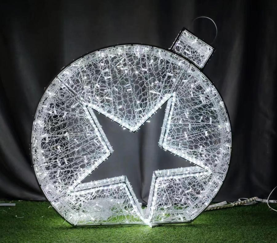Outdoor Commercial Grade 3D Ornament Ring Racket Motif with Star120X18X130CM