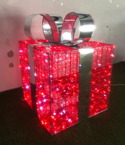 Outdoor Commercial Grade Red 3D Gift Box Motif 100X100X140CM