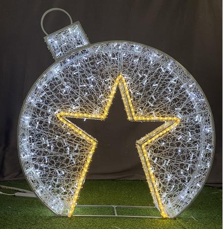 Outdoor Commercial Grade 3D Ornament Ring Motif with Star200X28X218CM