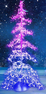 Outdoor Gold 3D RGB Christmas Tree with bead Chain H180CM