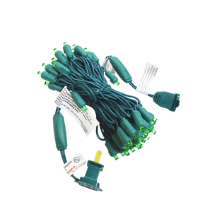 Christmas Lights 50 Green Mini LED String Lights, 120V UL, Green Wire 