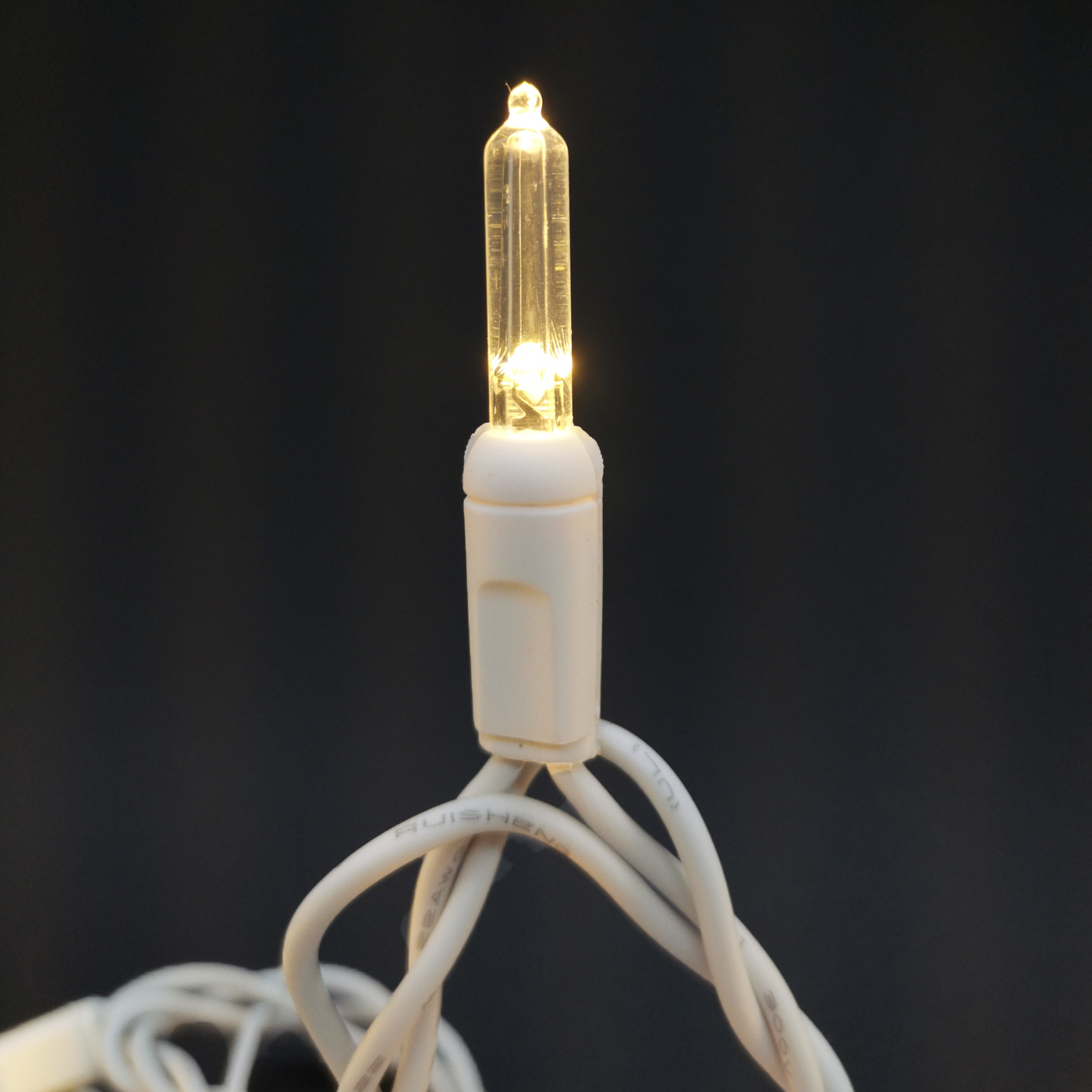 Christmas Lights LED String Lights Warm White LED, T5, 120V UL, White Wire 