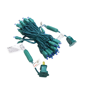 Christmas Lights 50 Mini LED String Lights Blue LED, 120V UL, Green Wire 