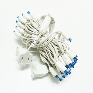 Christmas Lights 50 Blue Mini LED String Lights, 120V UL, White Wire 