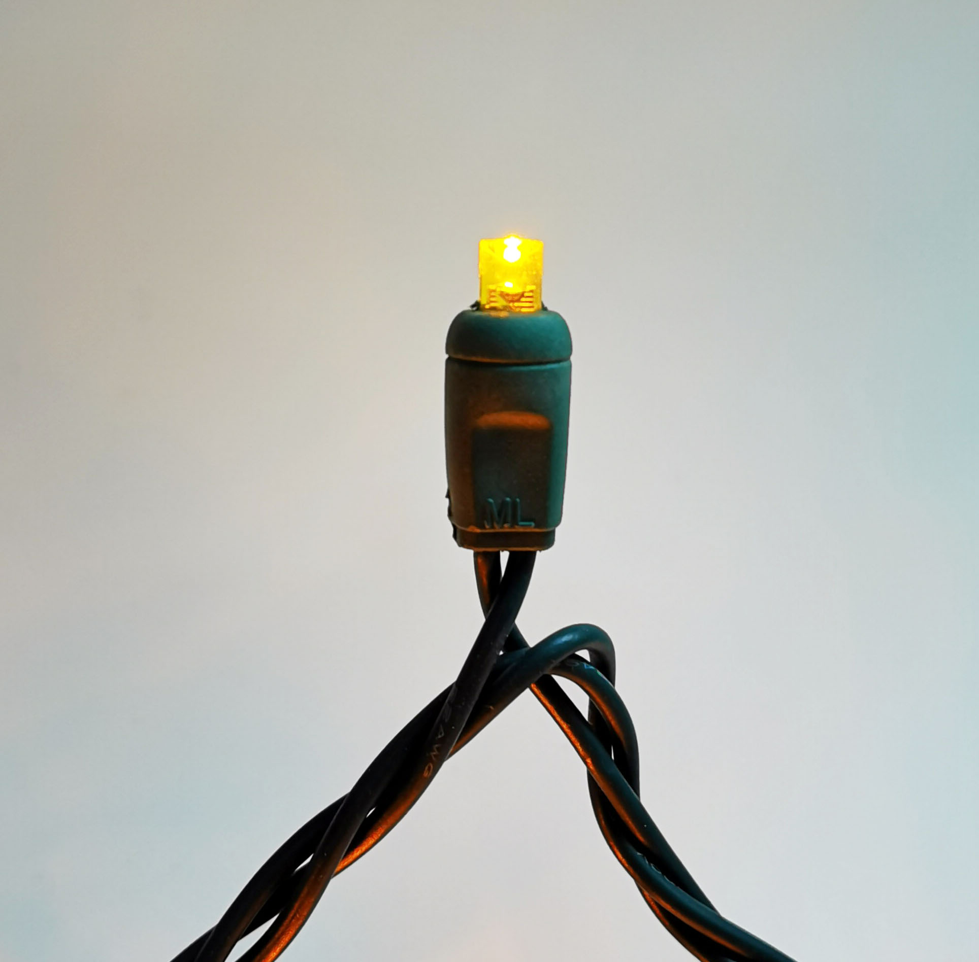 Christmas Lights 50 Mini LED String Lights Yellow LED, 120V UL, Green Wire 