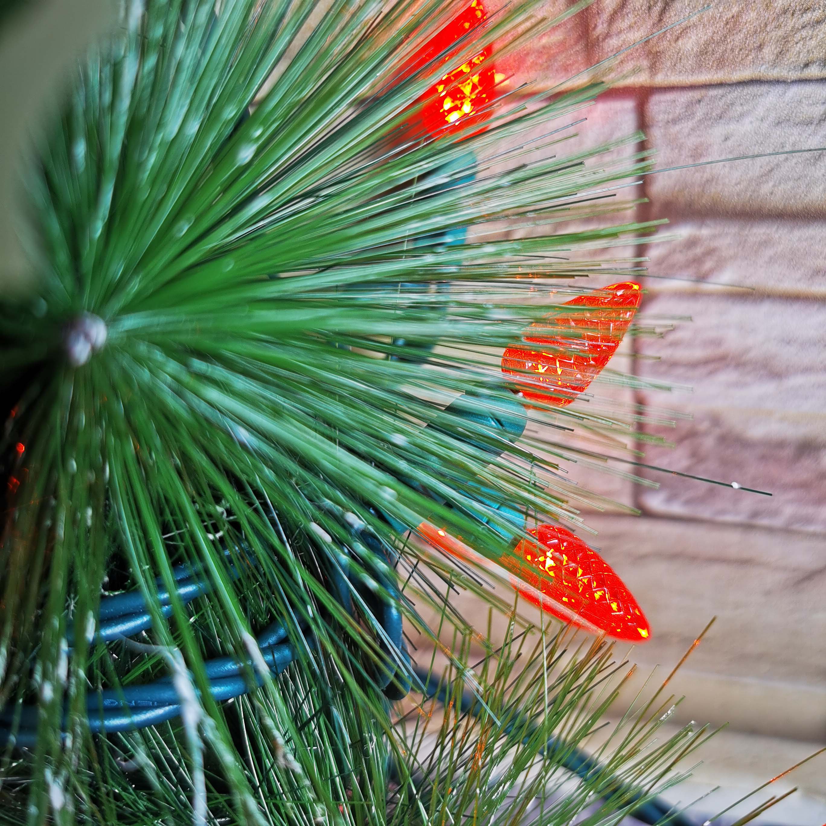 Christmas Lights LED String Lights Red LED, C3, 120V UL, Green Wire 