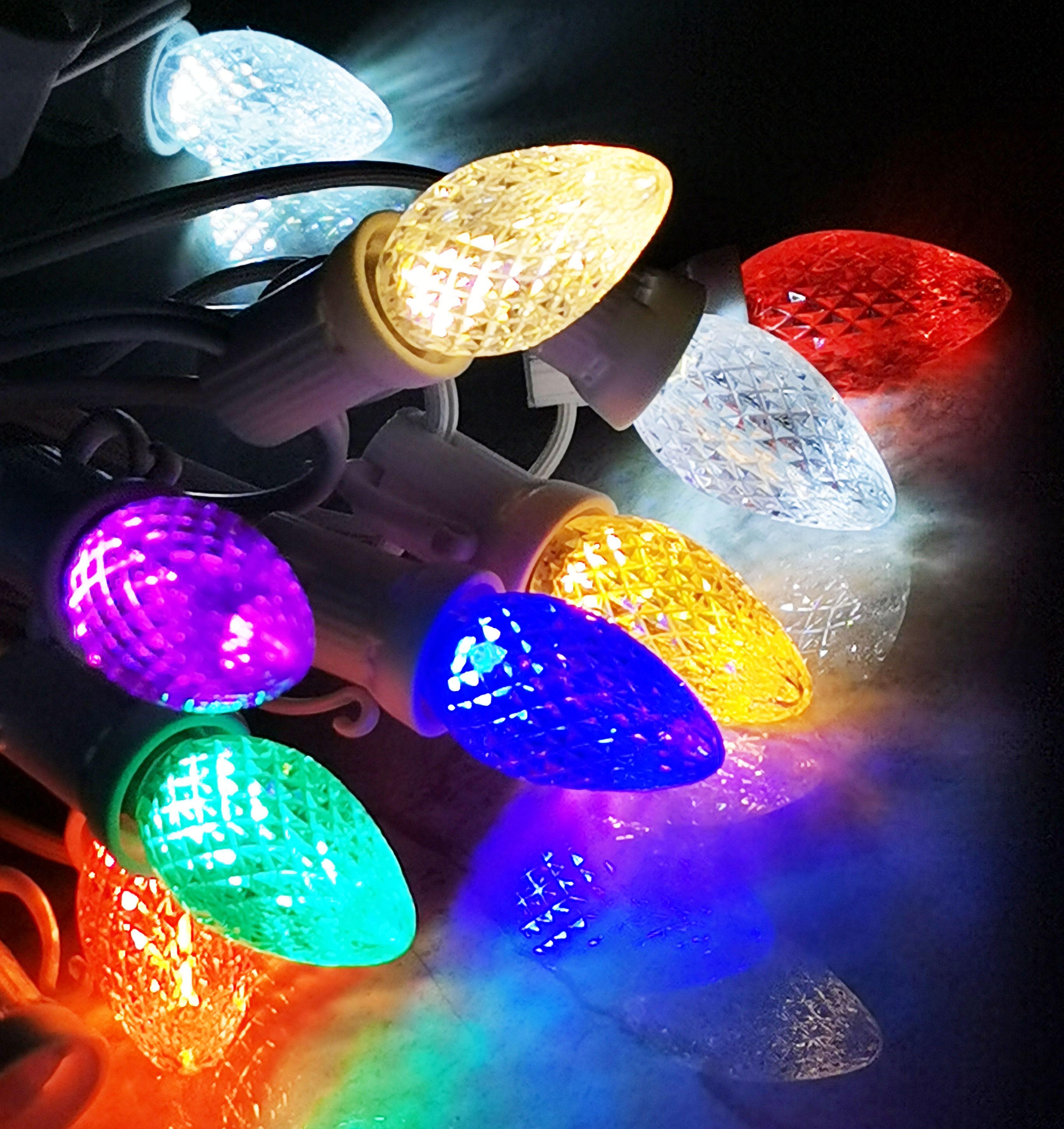 C7 LED Replacement Bulb Minleon Bulb 120V UL Faceted Cap