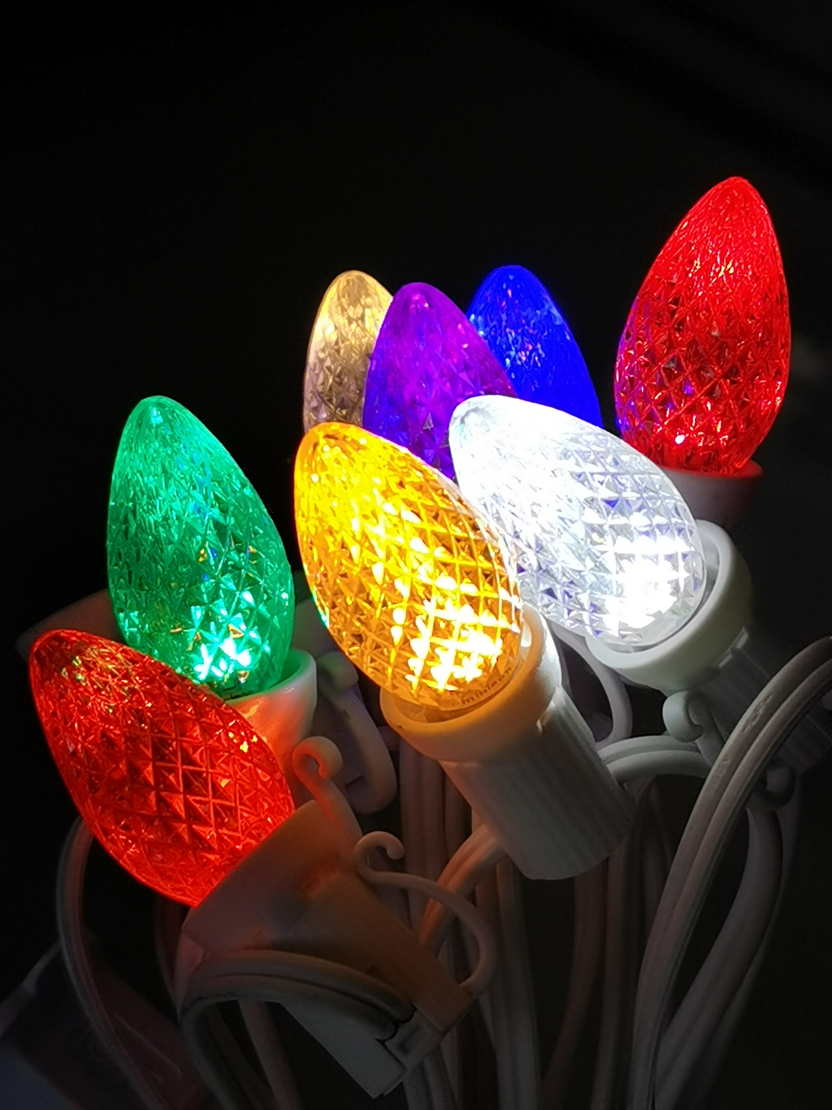 C7 LED Replacement Bulb Minleon Bulb 120V UL Faceted Cap