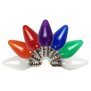 C7 LED Replacement Bulb Minleon Bulb 120V UL Frosted Cap - Multicolored