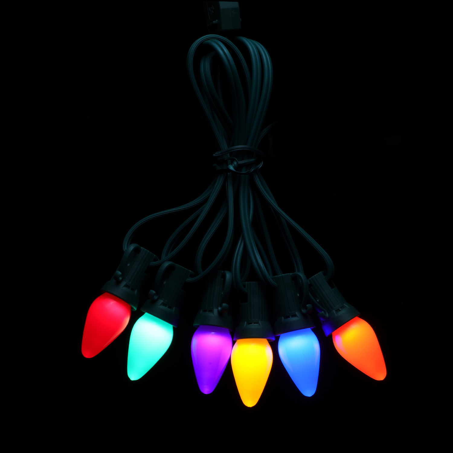C7 LED Replacement Bulb Minleon Bulb 120V UL Frosted Cap - Multicolored